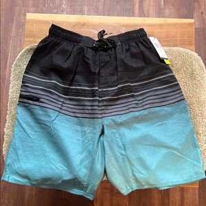 Men’s small brand is burn side 360 swim trunks teal/black